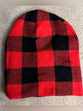 Red Plaid Beanie